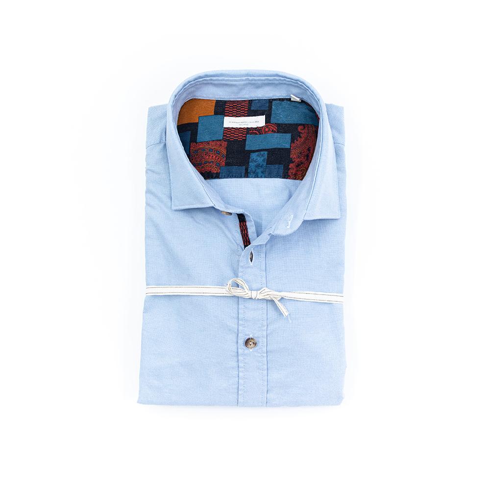 Alessandro Lamura Camicia Oxford con Contrasti – Collo Italiano Italia