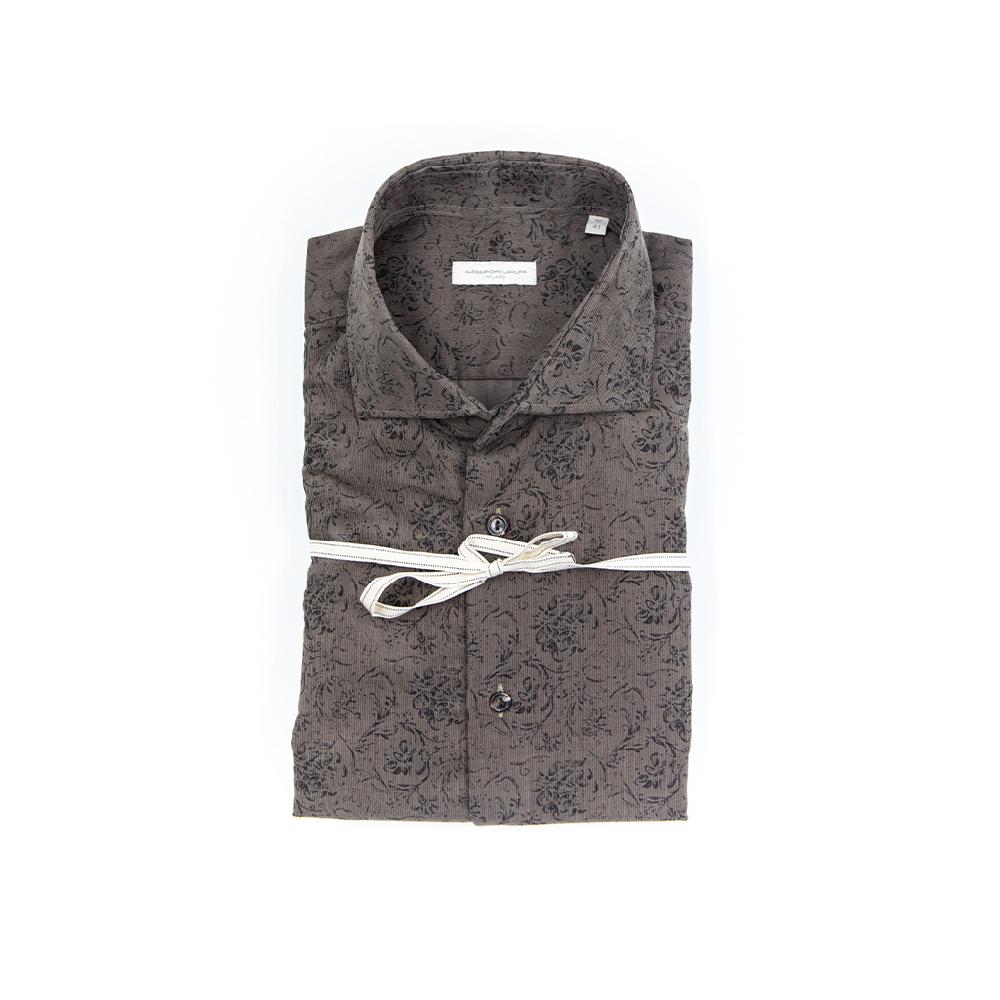 Alessandro Lamura Camicia Di Velluto Stampa Floreale – Collo francese Acquista Ora