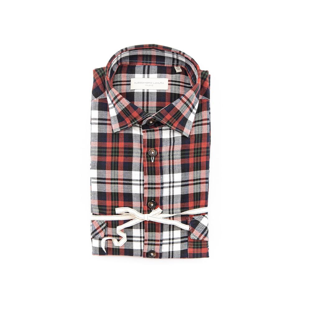 Alessandro Lamura Camicia Overshirt Quadri – Collo Italiano Promozione Limitata