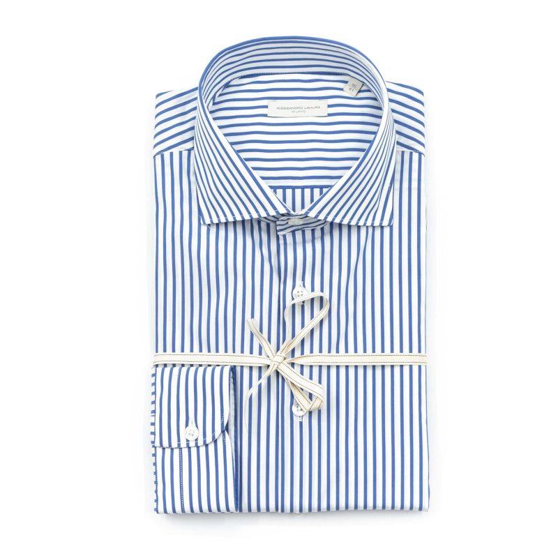 Alessandro Lamura Camicia Rigata Collo Francese Outlet