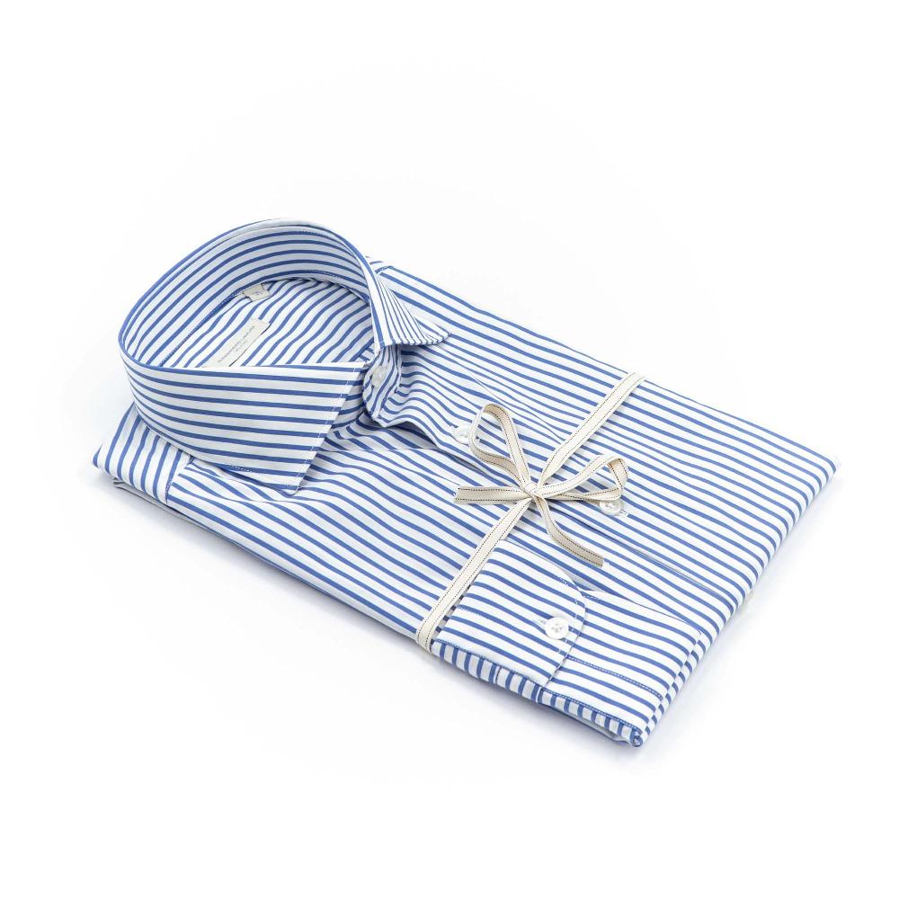 Alessandro Lamura Camicia Rigata Collo Francese Outlet