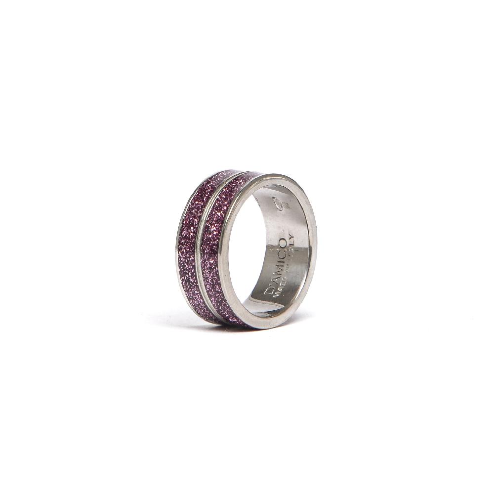 D'AMICO Anello Doppia Fede Glitter 2025