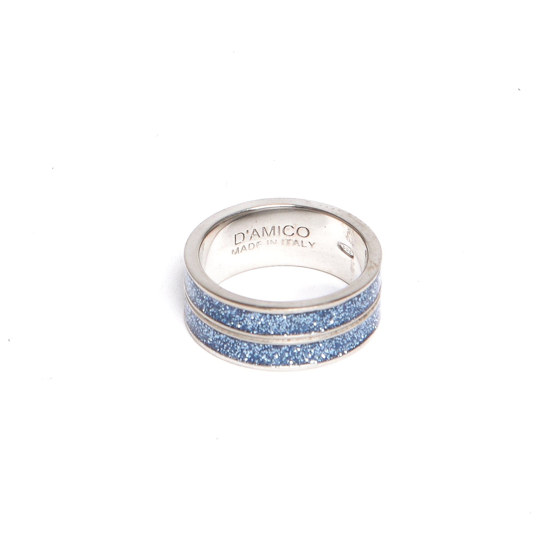 D'AMICO Anello Doppia Fede Glitter In Linea