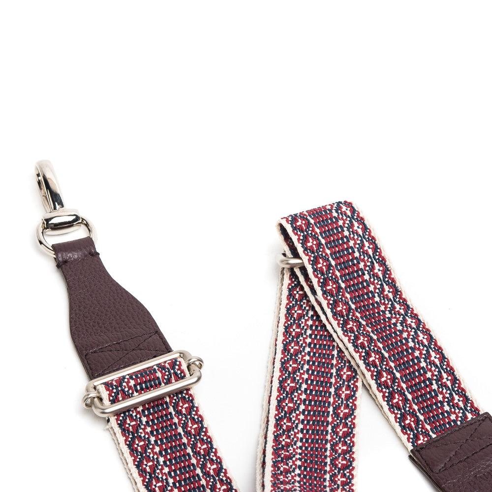 D'AMICO Tracolla Nastro Etnico Spigato Multicolore + Stampa Alce Testa Moro Promozione Limitata