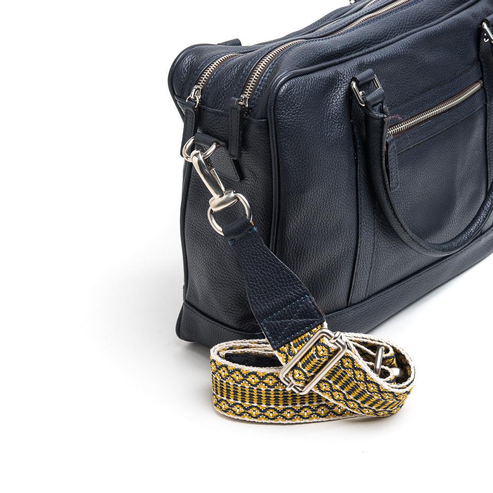 D'AMICO Tracolla Nastro Etnico Spigato Multicolore + Stampa Alce Blu Shopping Online