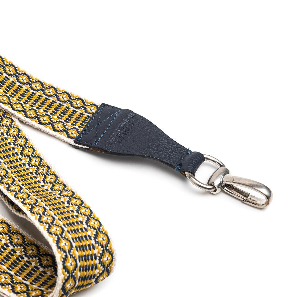 D'AMICO Tracolla Nastro Etnico Spigato Multicolore + Stampa Alce Blu Shopping Online