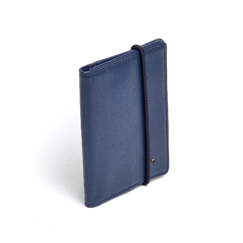 D'AMICO Portafoglio Pieghevole Classico Pelle Blu Fornitura limitata