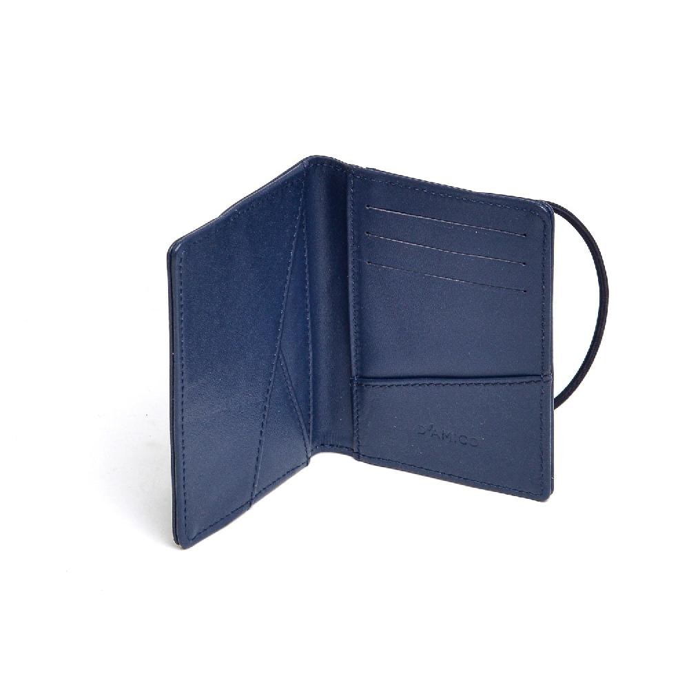 D'AMICO Portafoglio Pieghevole Classico Pelle Blu Fornitura limitata