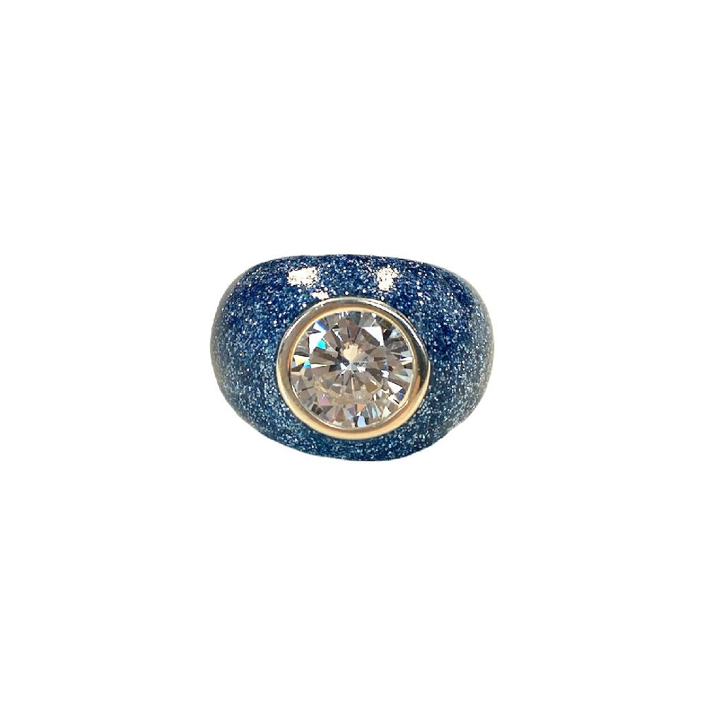 D'AMICO Anello Glitter Blue
