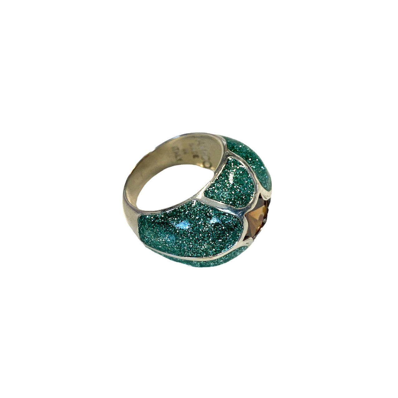 D'AMICO Anello Stella Glitter Green Sottocosto