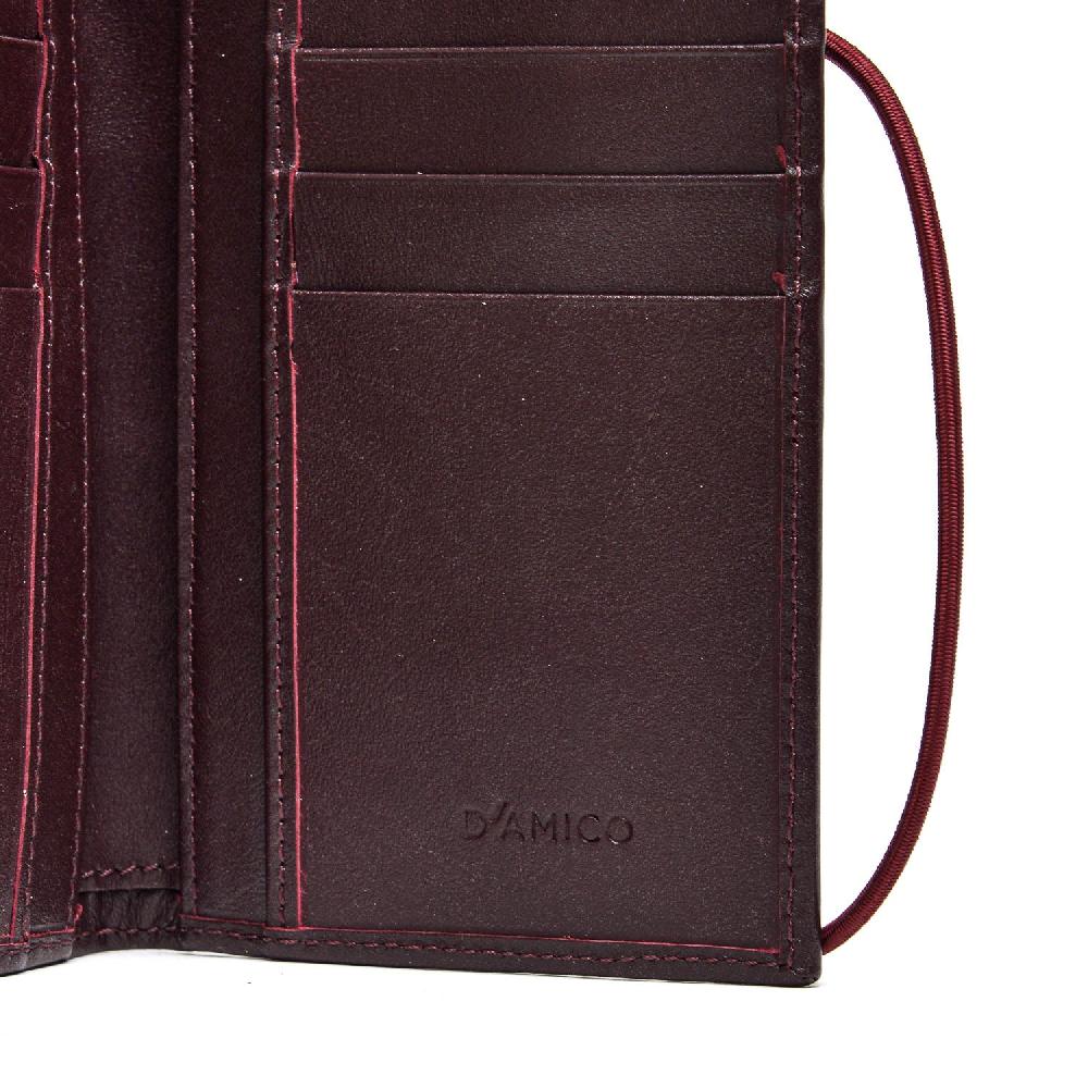 D'AMICO Portafoglio Classico Pieghevole 1 lato Pelle Bordeuax Sconto