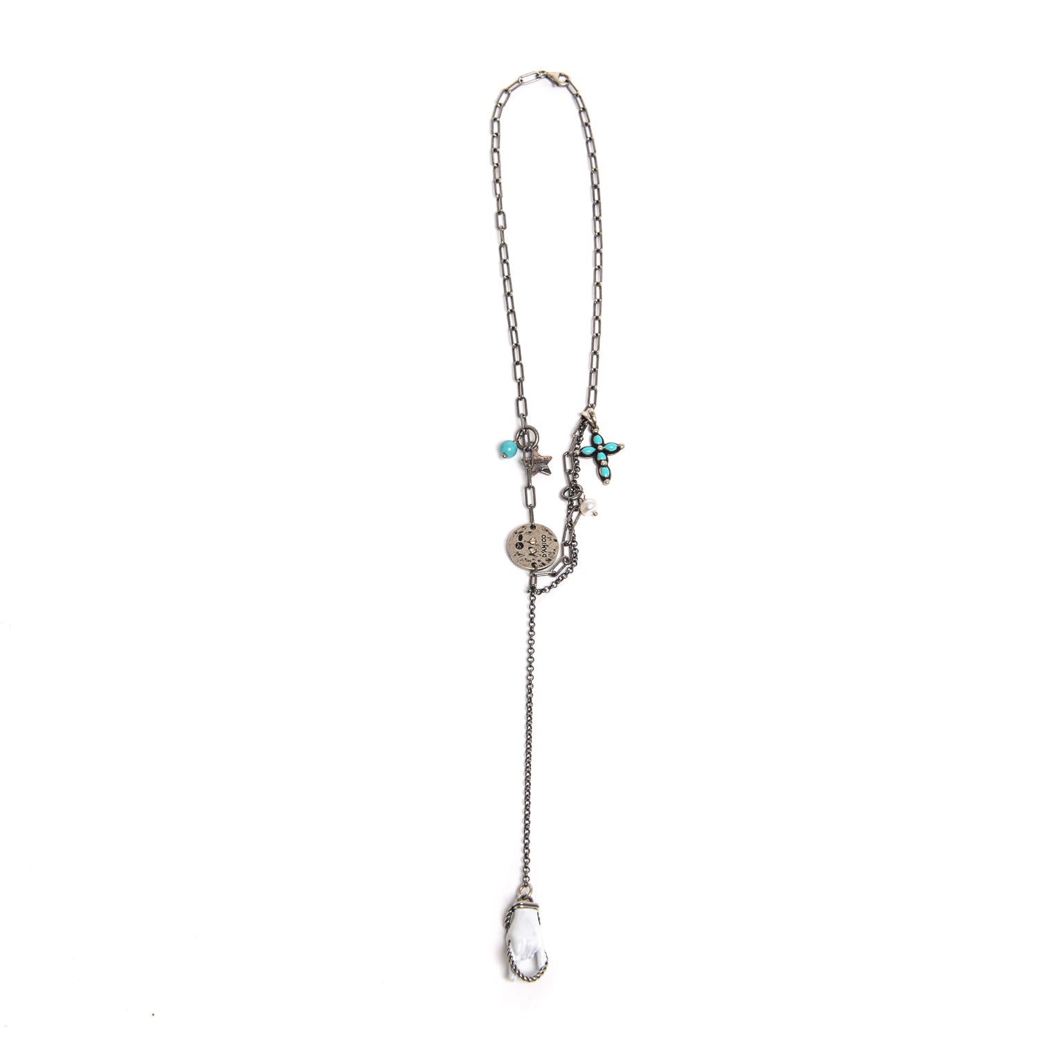 D'AMICO Collana Catenina Lunga con "Horn" laccato