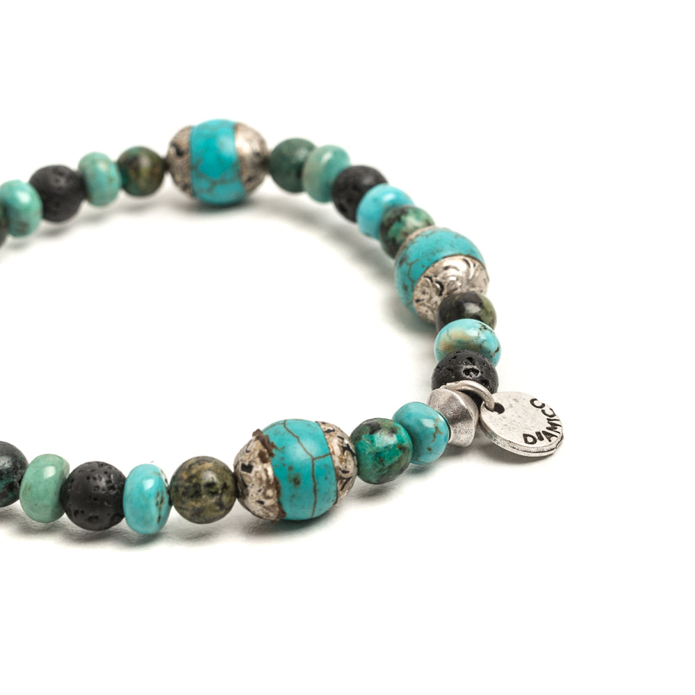 D'AMICO Bracciale Rajat / Elastico Fusion Turchese Tibet Nuova