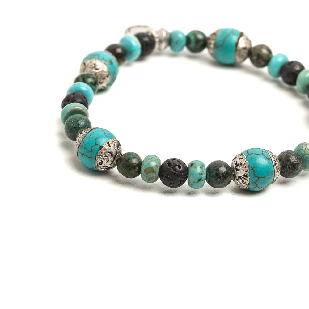 D'AMICO Bracciale Rajat / Elastico Fusion Turchese Tibet Nuova