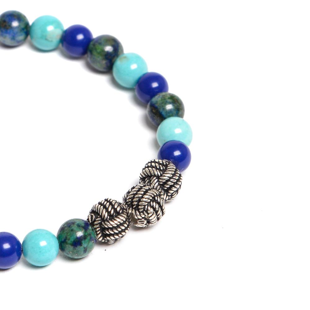 D'AMICO Bracciale Catenina Lapis + Palline Nodo Italy