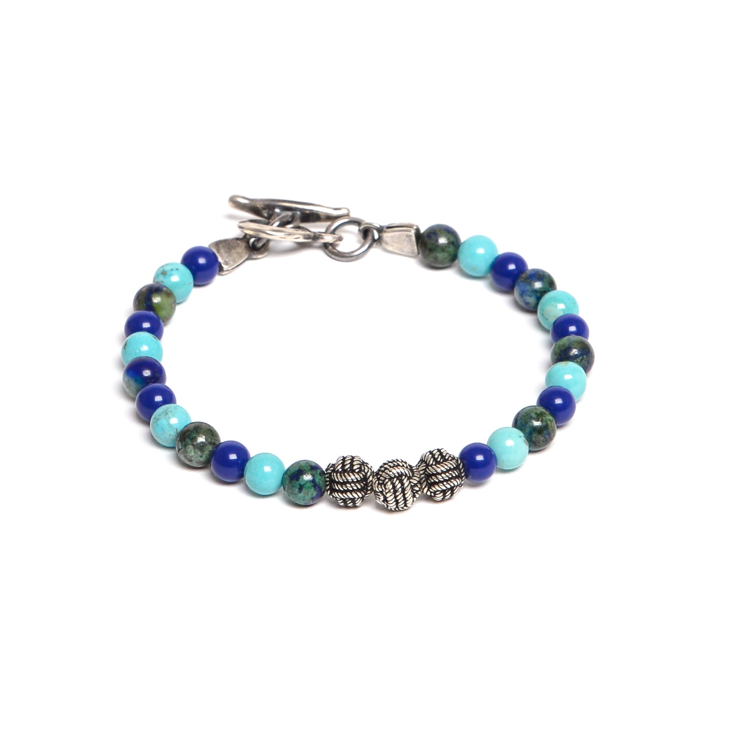 D'AMICO Bracciale Catenina Lapis + Palline Nodo Italy
