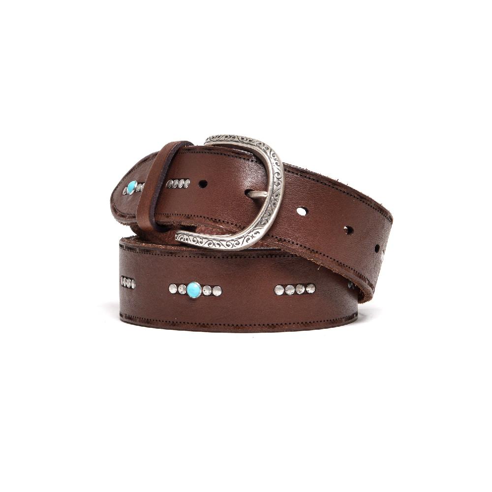D'AMICO Cintura Borchiette Argento + Turchesi h40 Testa Moro Italia
