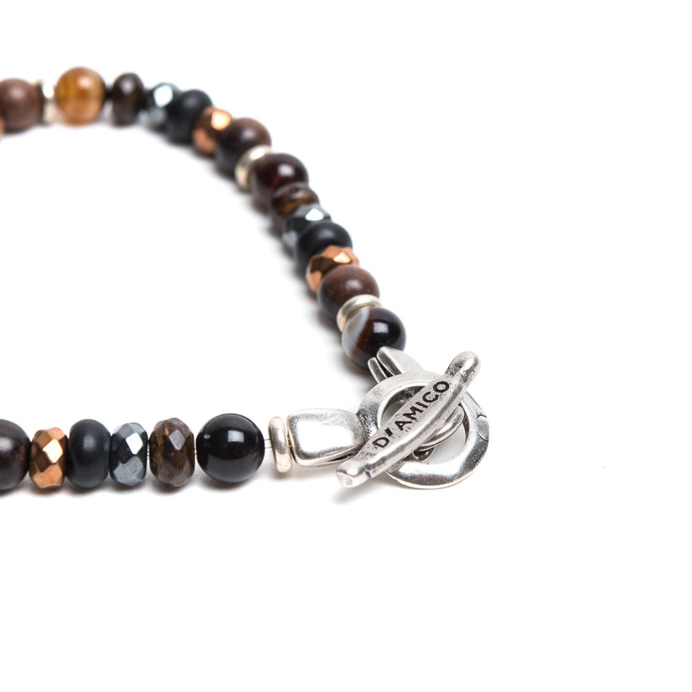 D'AMICO Bracciale Perle Fusion Marrone Qualità