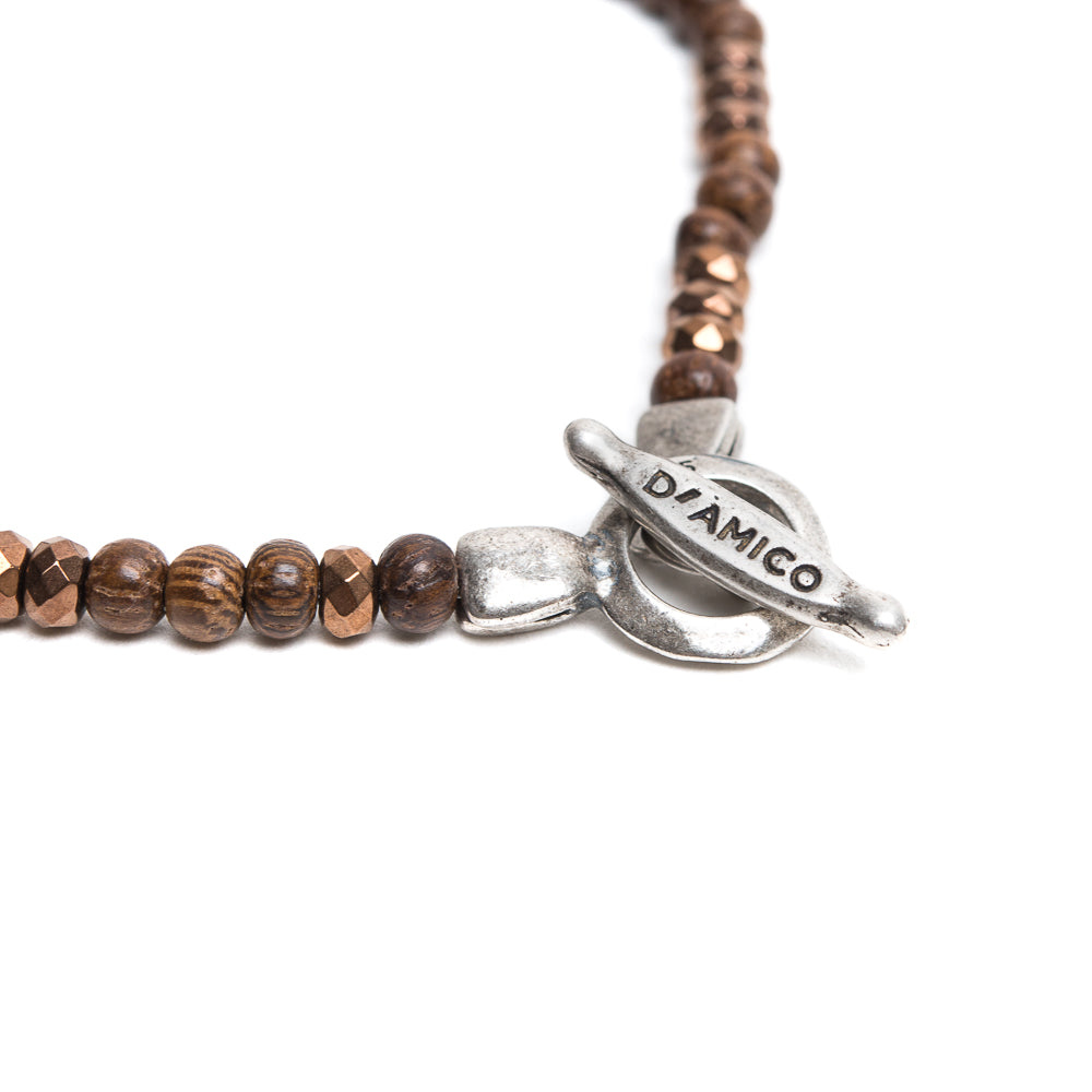 D'AMICO Bracciale Ematite + Legno Qualità Garantita