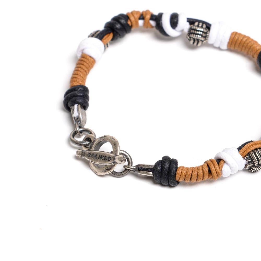 D'AMICO Bracciale Catenina Fili Cerati Annodati + Palline Nodo Hotsell