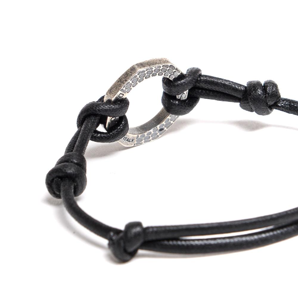 D'AMICO Bracciale Anelle Laccate Verdone + Cordone Cerato Testa Moro Vendite Flash