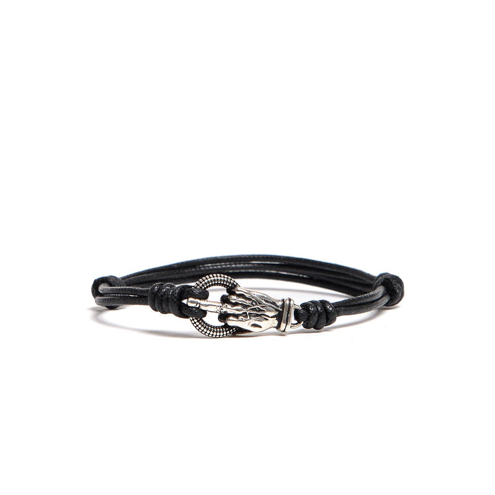 D'AMICO Bracciale Catenina Cordone Cerato + "Fuck"