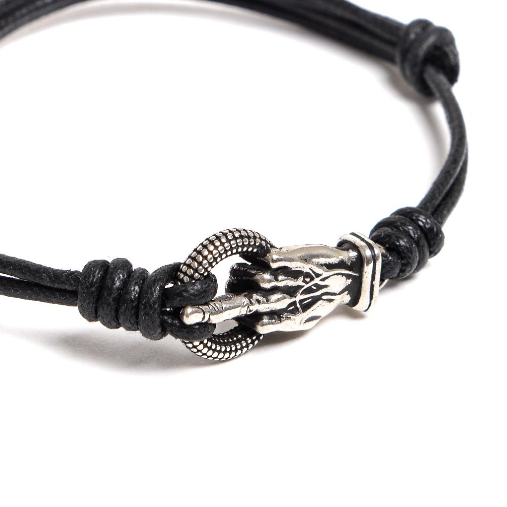 D'AMICO Bracciale Catenina Cordone Cerato + "Fuck" Negozio