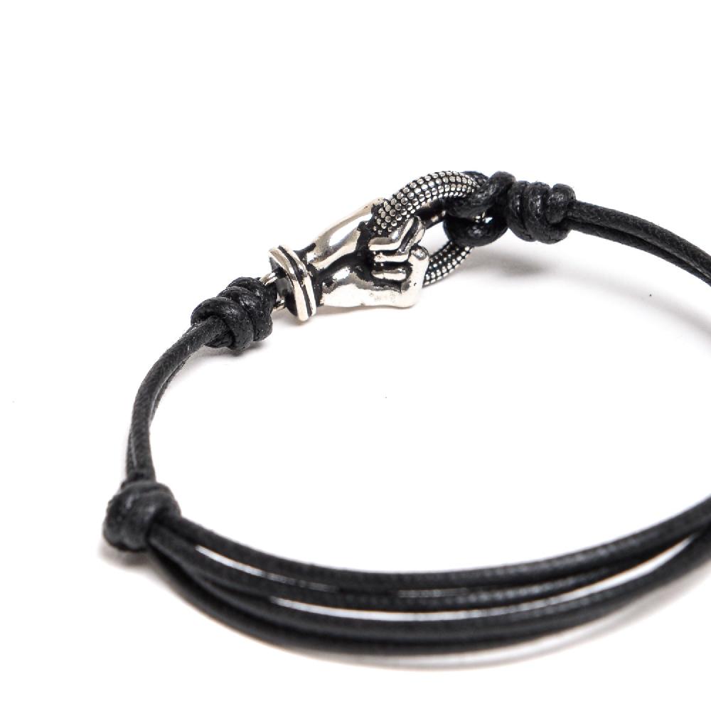 D'AMICO Bracciale Catenina Cordone Cerato + "Fuck" Negozio