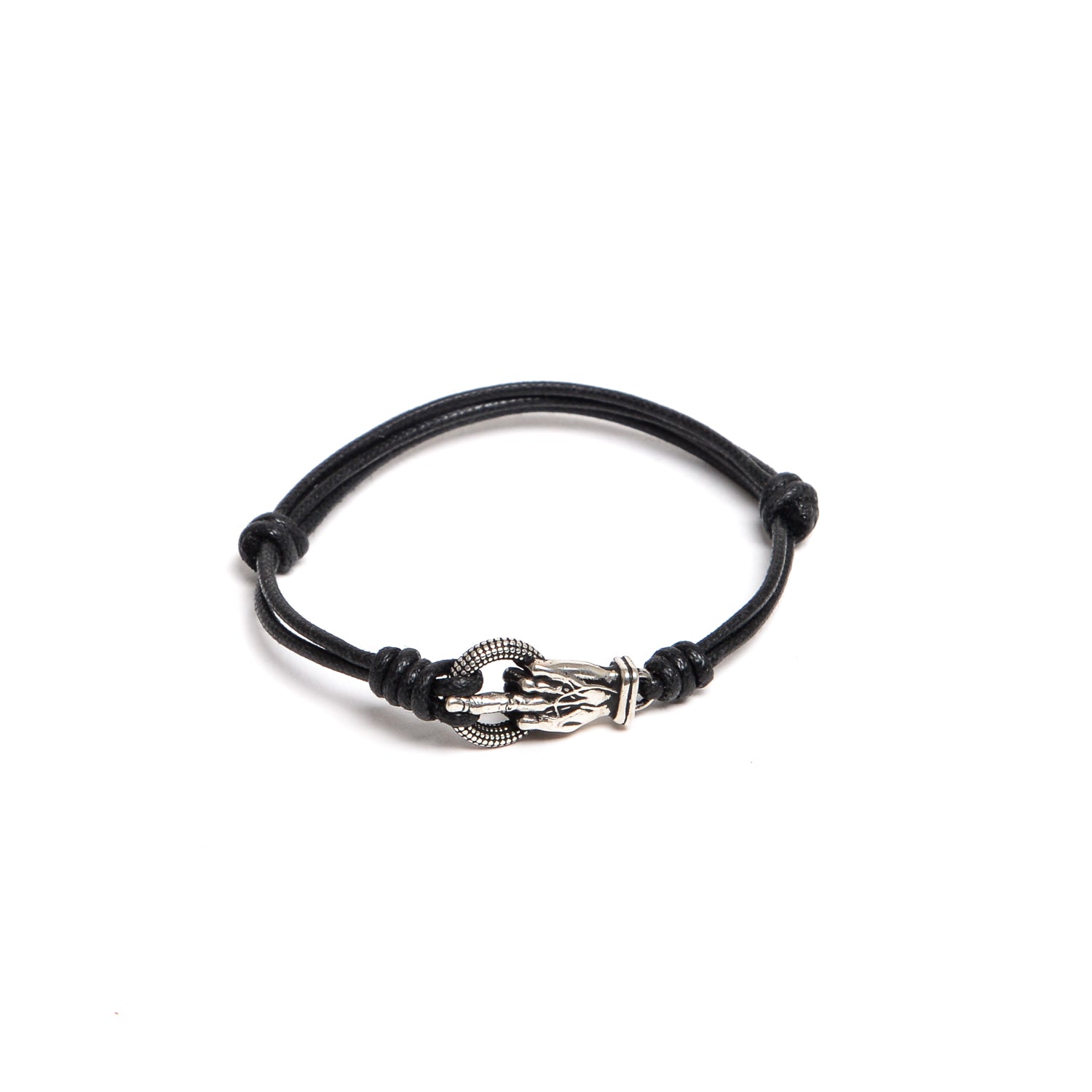 D'AMICO Bracciale Catenina Cordone Cerato + "Fuck" Negozio
