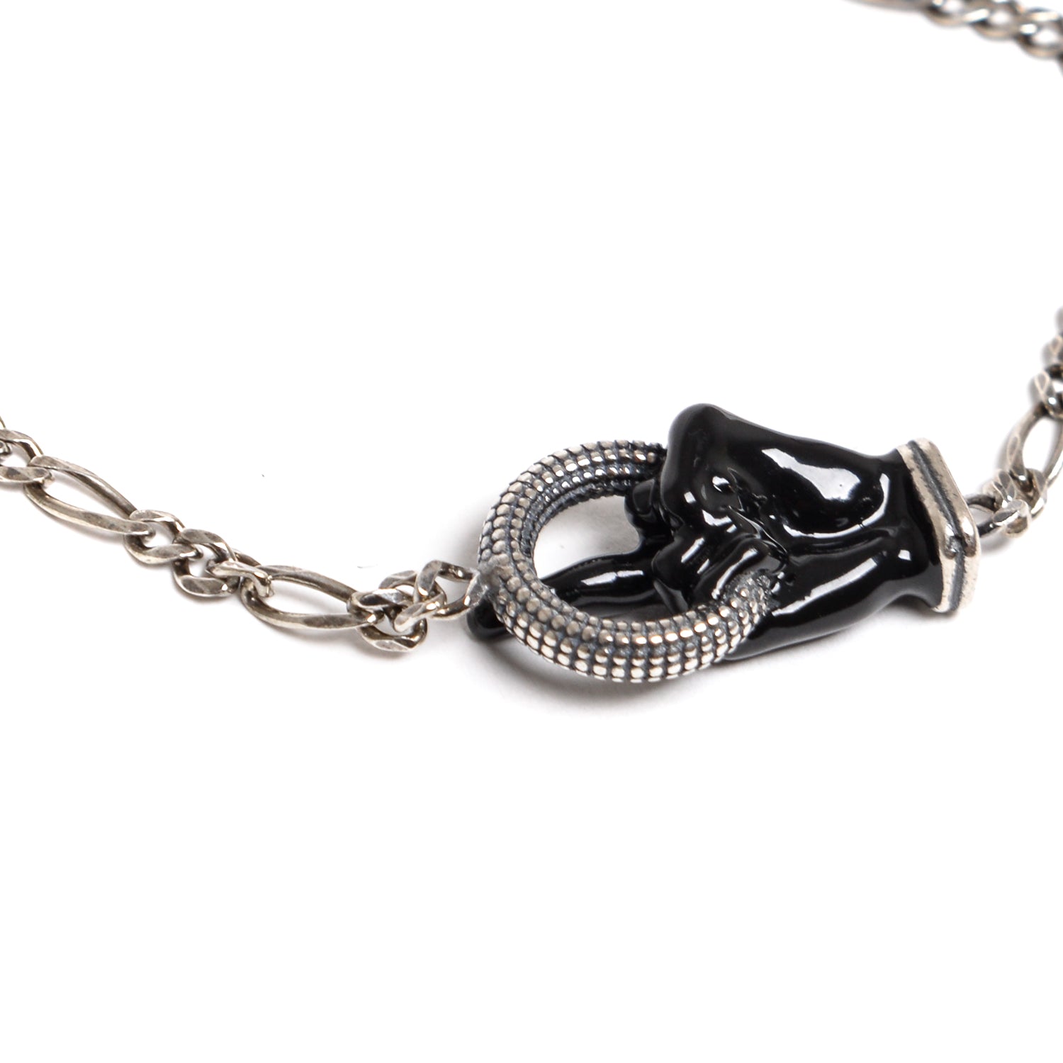 D'AMICO Bracciale Catenina con "Fuck" Laccato Nero 2025