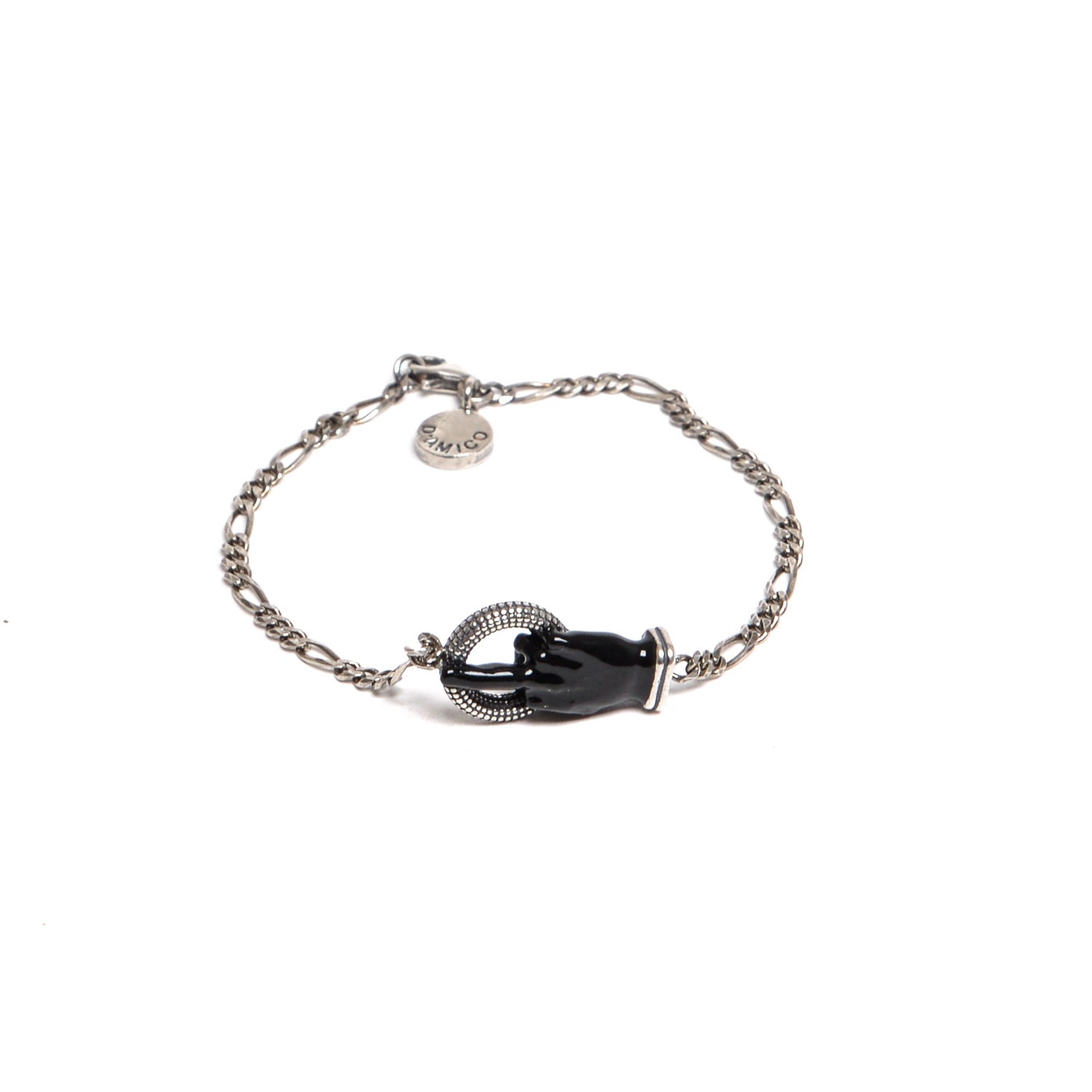 D'AMICO Bracciale Catenina con "Fuck" Laccato Nero 2025