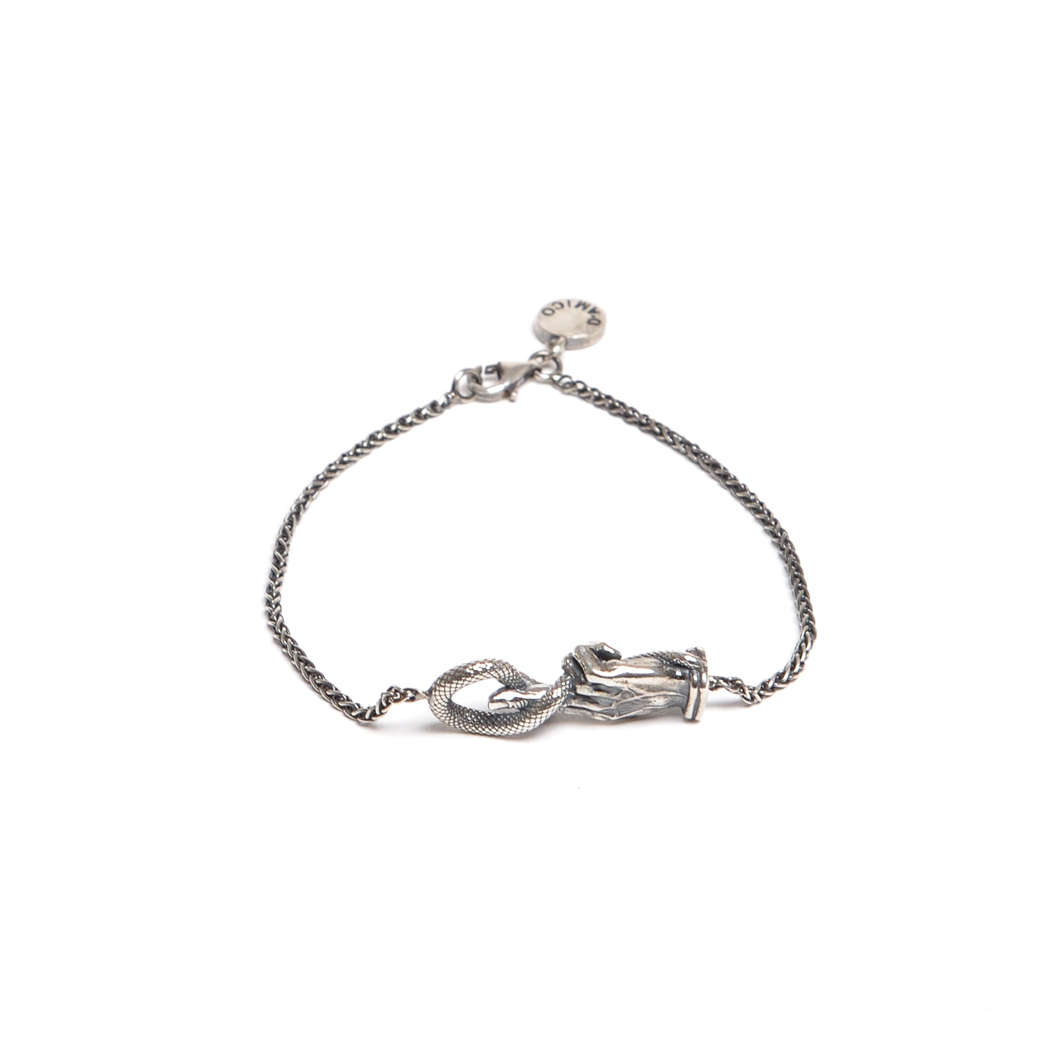 D'AMICO Bracciale Catenina con "Good Luck" Argento Italy