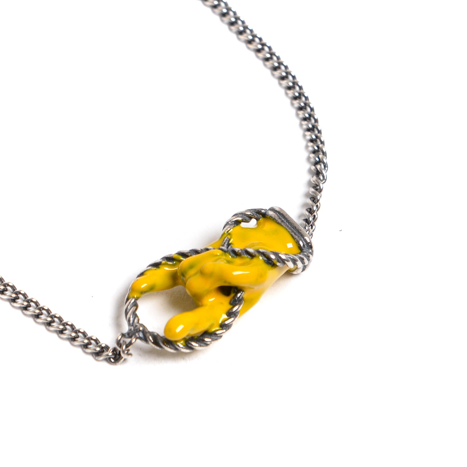 D'AMICO Bracciale Catenina con "Horn" Laccato Giallo Rilascio limitato