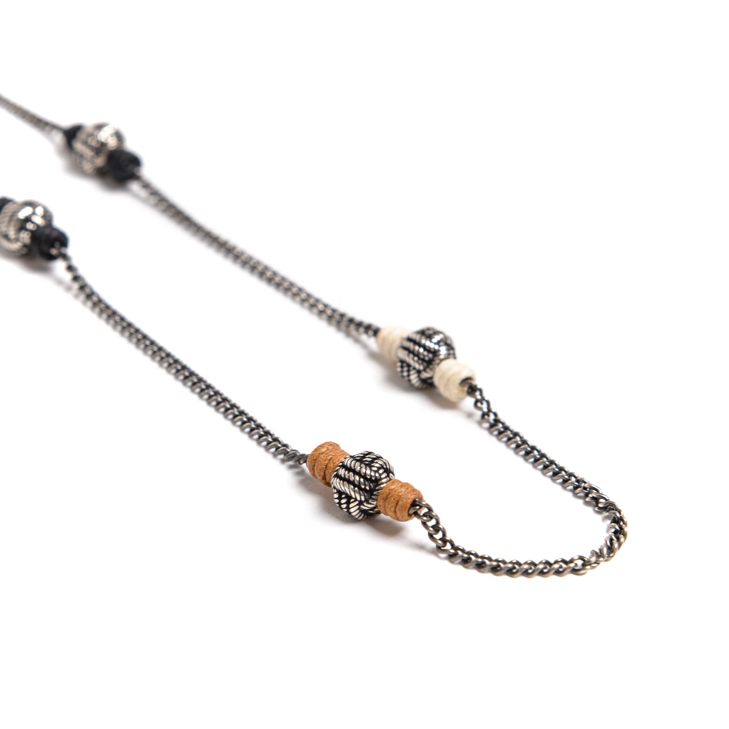 D'AMICO Collana Catena + Palline Nodo Argento + Filo Cerato Shopping Online