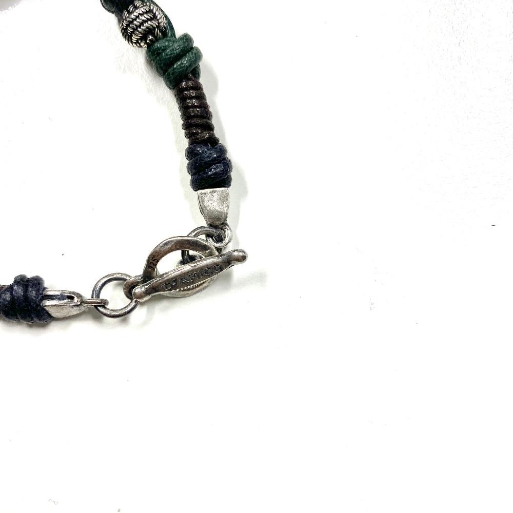 D'AMICO Bracciale Cotone Cerato + Palline Nodi Italy