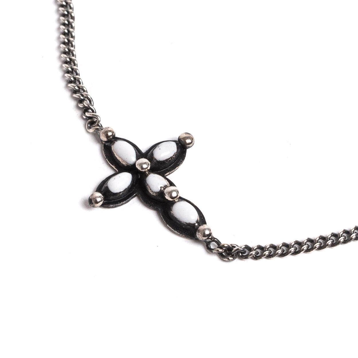 D'AMICO Bracciale Catenina + Croce Smaltata Avorio Offerta