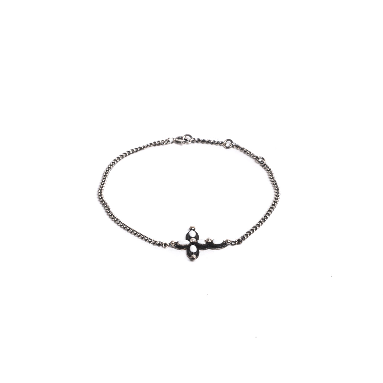 D'AMICO Bracciale Catenina + Croce Smaltata Avorio Offerta