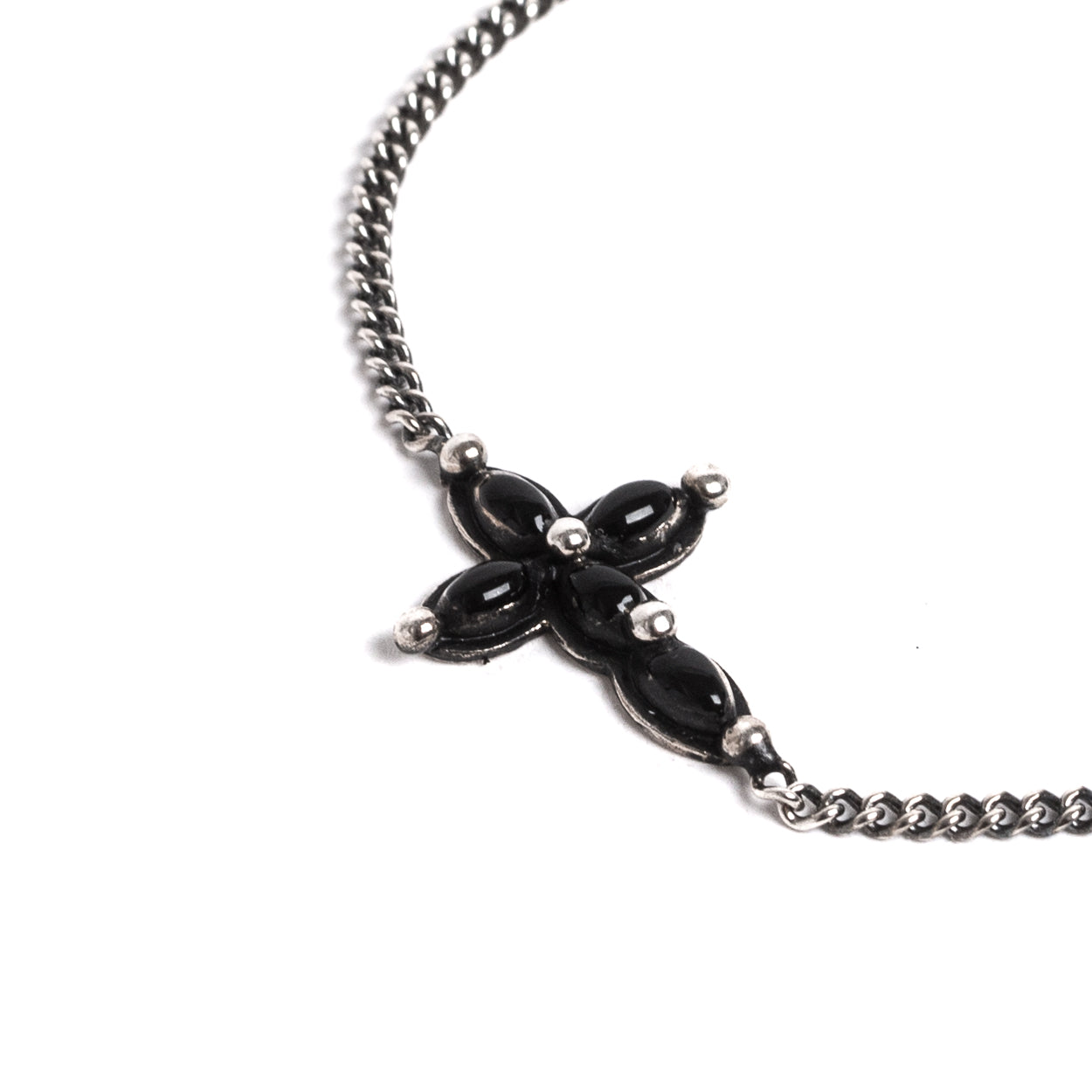 D'AMICO Bracciale Catenina + Croce Smaltata Nero Economico