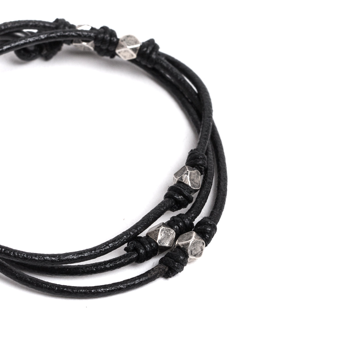 D'AMICO Bracciale Cuoio + Croce Palline e Pepite Rilascio limitato
