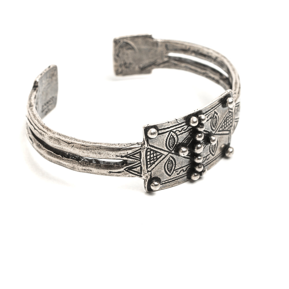 D'AMICO Bracciale Rigido Tuareg Piastra + Pallini Moda