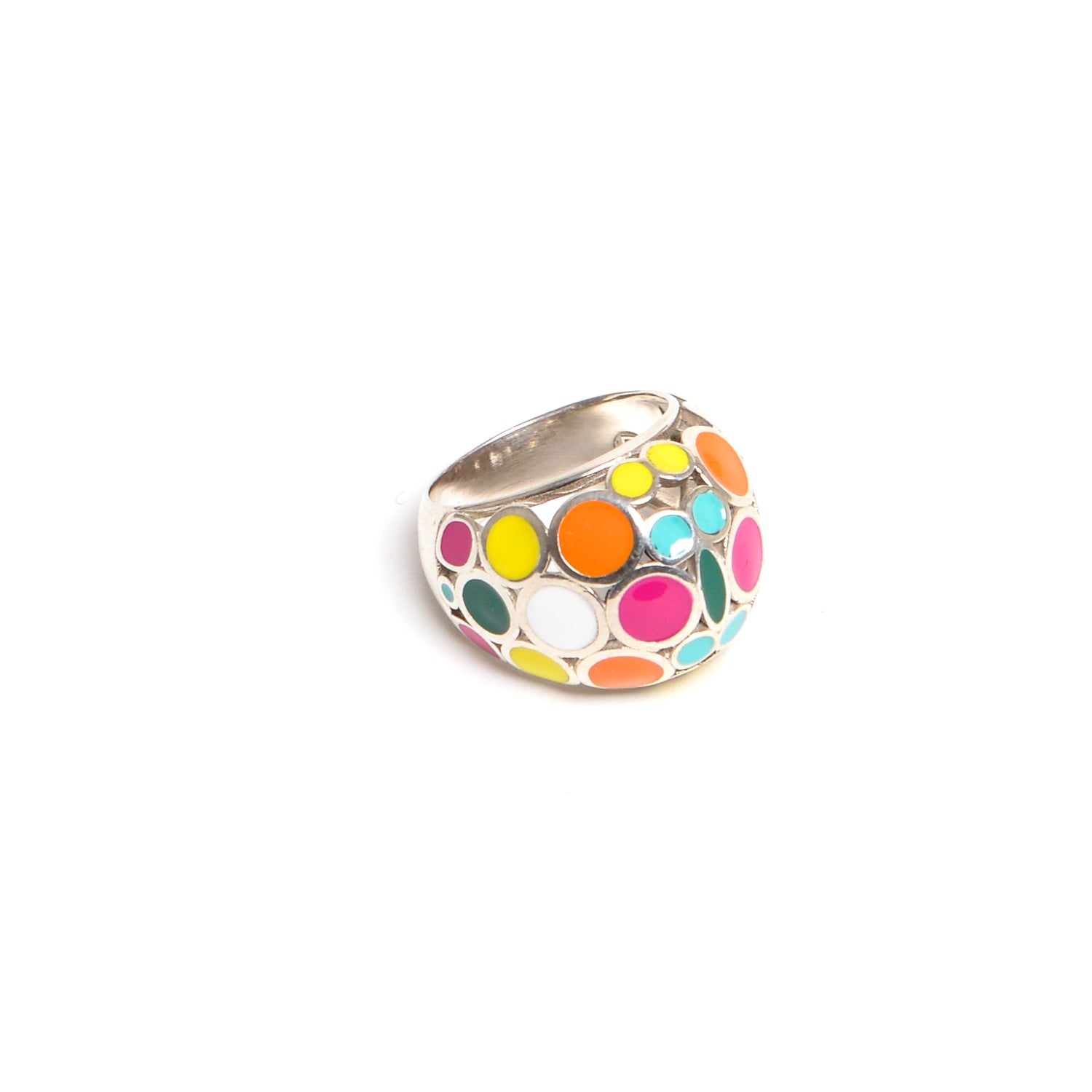 D'AMICO Anello Smalto Multicolor Pezzi Unici