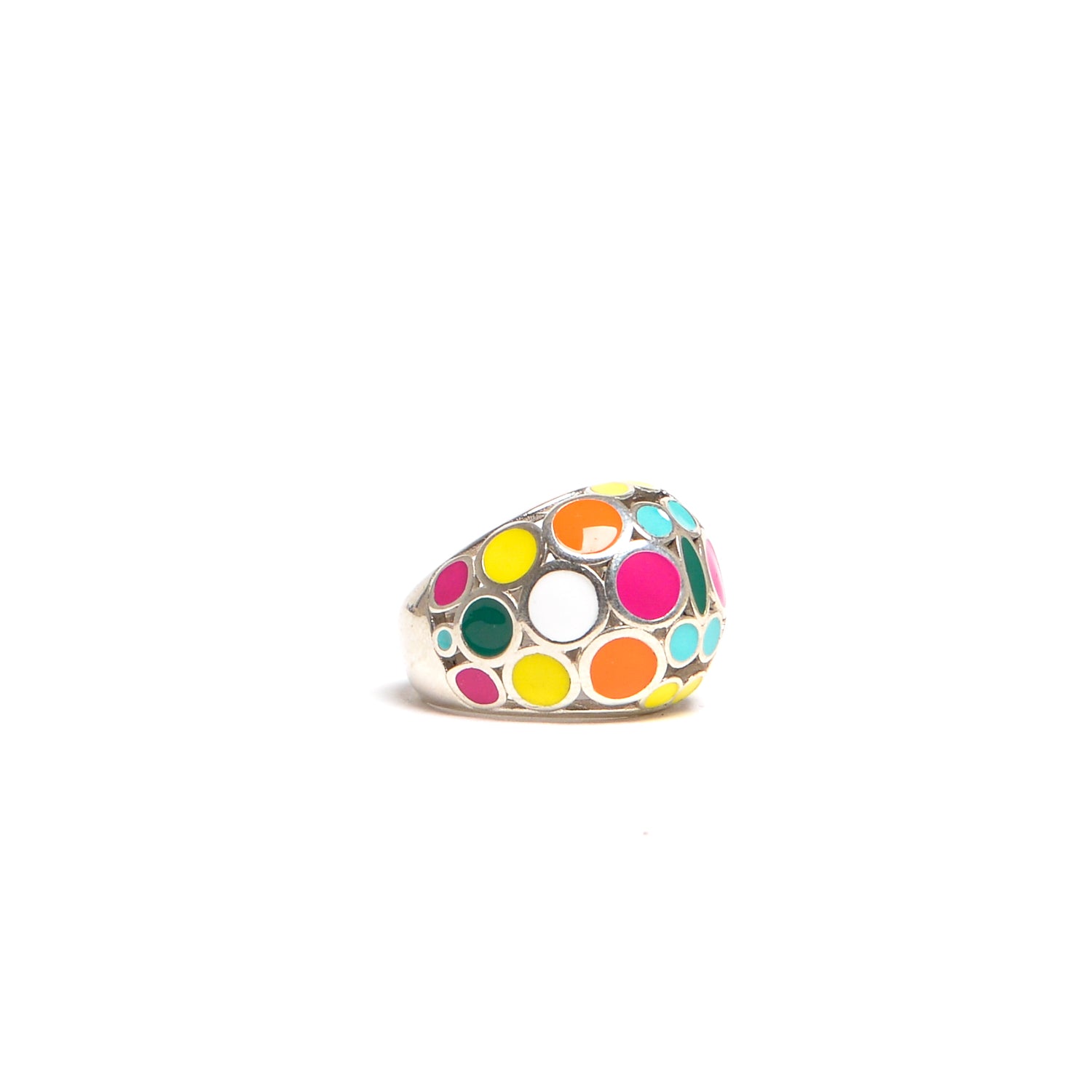 D'AMICO Anello Smalto Multicolor Pezzi Unici