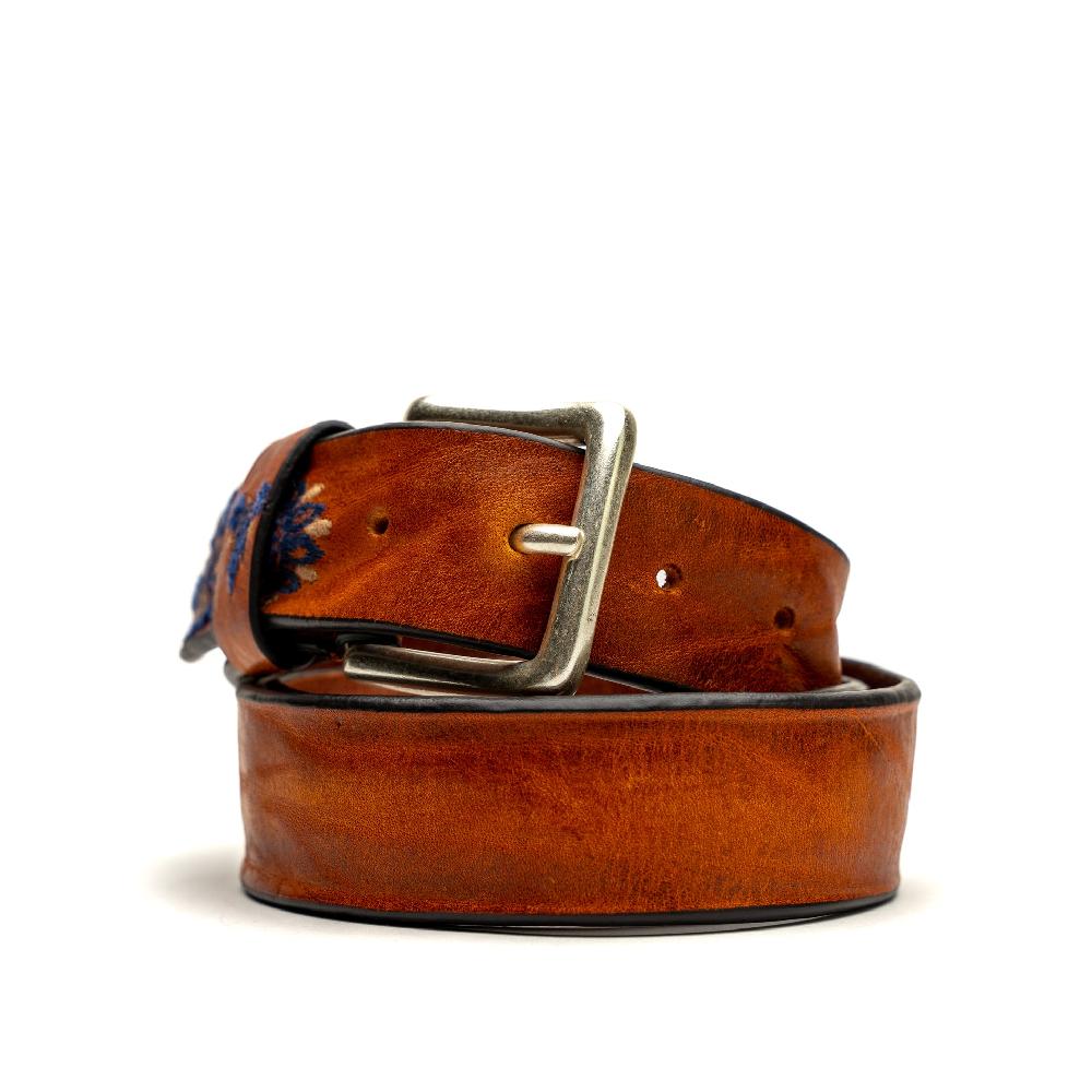 D'AMICO Cintura Cuoio Vintage Floral Blue Novità