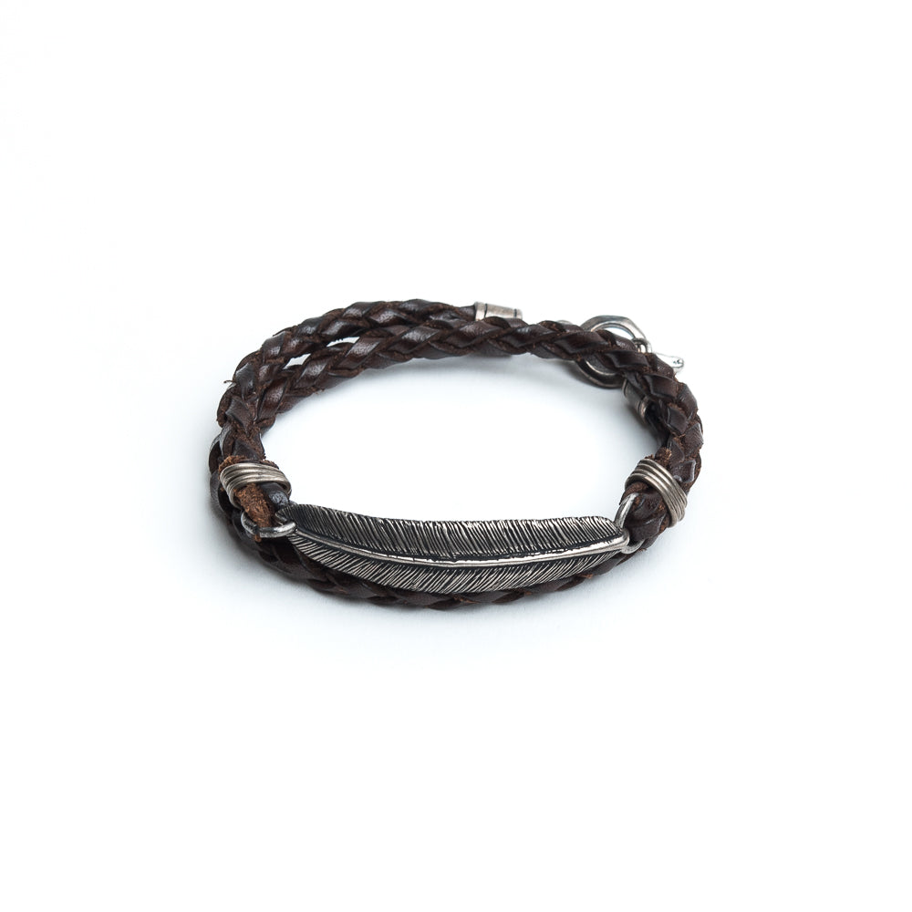D'AMICO Bracciale Piuma + Cuoio Scooby T.Moro Outlet