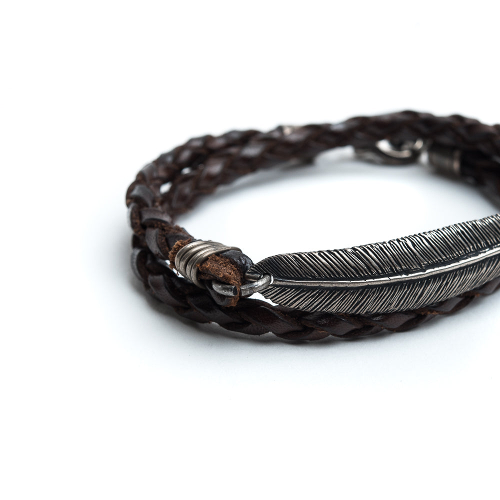 D'AMICO Bracciale Piuma + Cuoio Scooby T.Moro Outlet