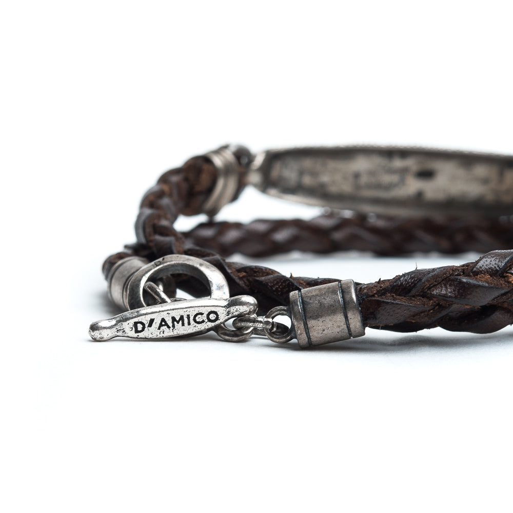D'AMICO Bracciale Piuma + Cuoio Scooby T.Moro Outlet