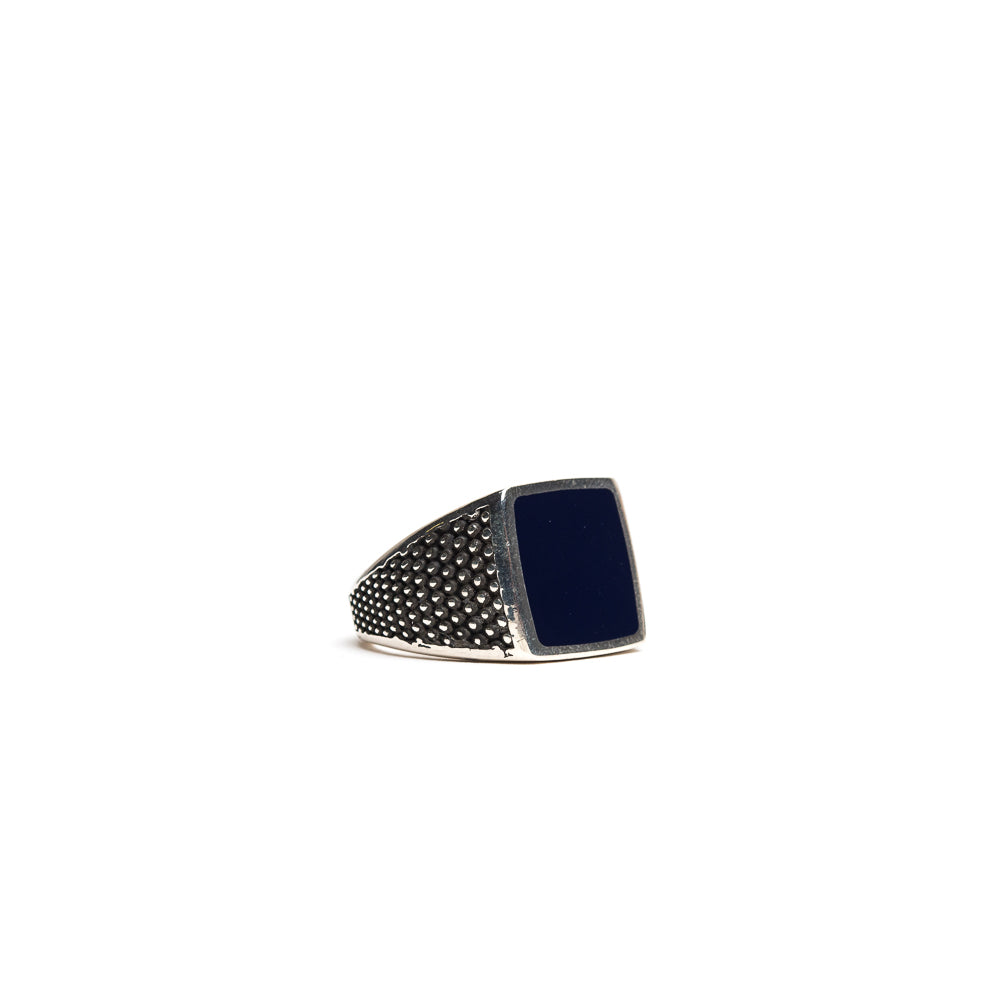 D'AMICO Anello Dupont Quadrato con Lacca Blu Vendita calda