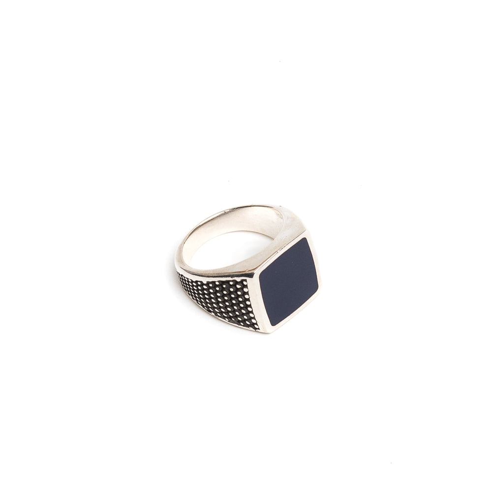D'AMICO Anello Dupont Quadrato con Lacca Blu Vendita calda