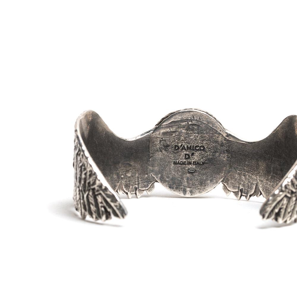 D'AMICO Bracciale Rigido Ali + Teschio Saldi Di Fabbrica