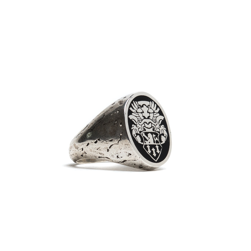 D'AMICO Anello Stemma con Lacca Nera Promozione Limitata